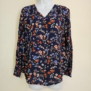 Brina & Em Floral Long Sleeve‎ Blouse Size M Cottagecore Feminine